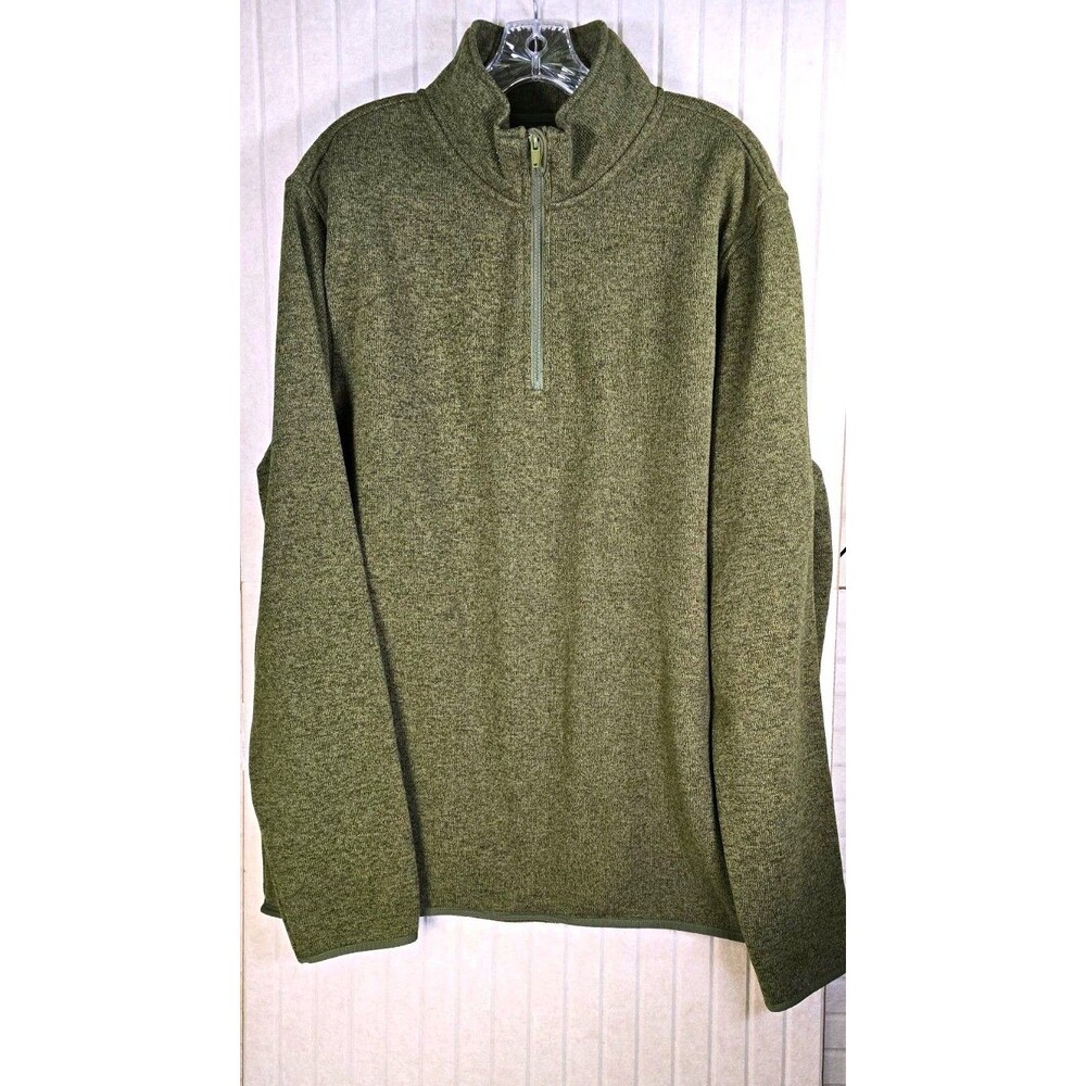 J.CREW Authentic Fleece Men’s Green Fleece 1/4 Zip Pullover Sweater 2XL